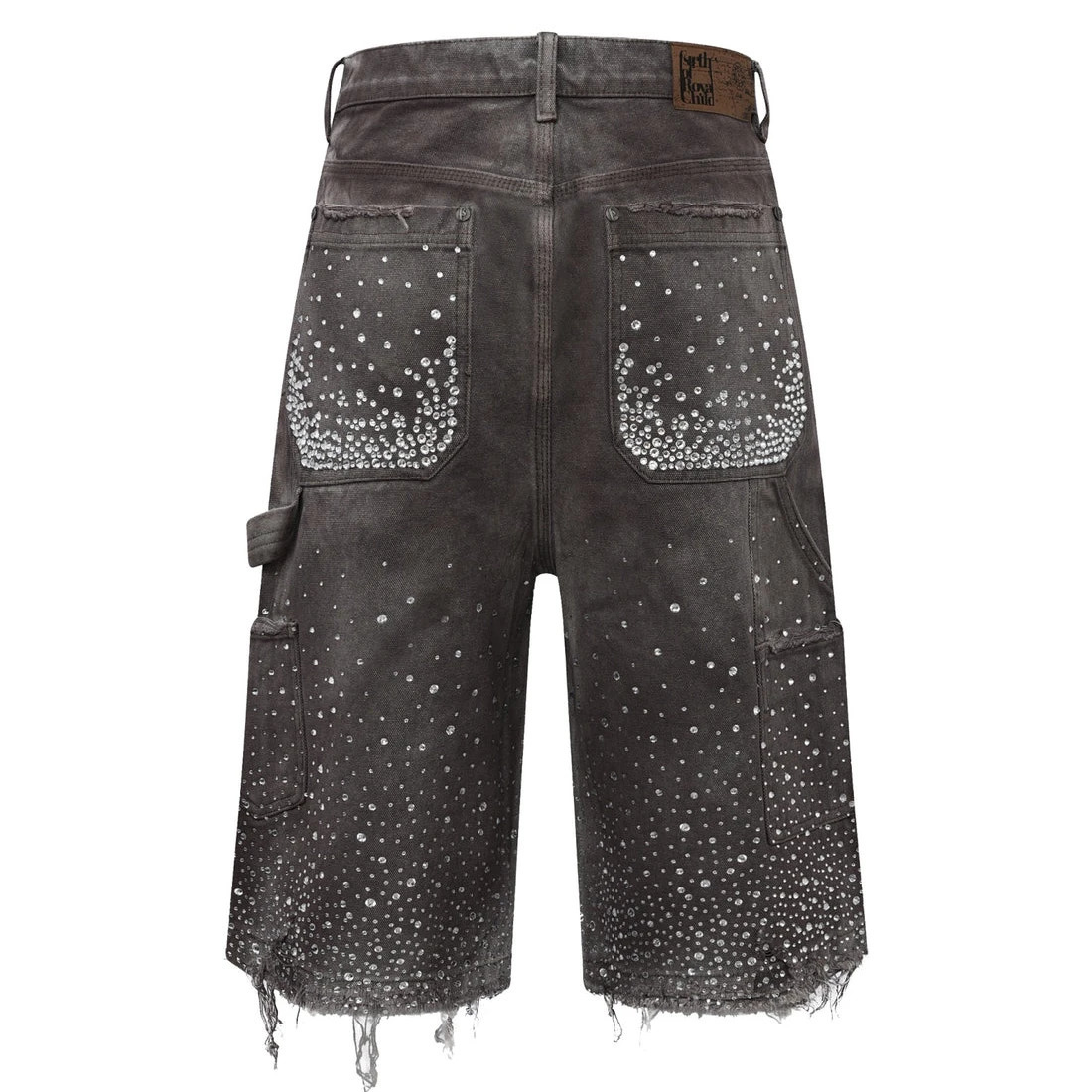Streetwear Shorts Y2K Jeans American Retro s Sequins Baggy Denim Gym Mens Fashion Creative Casual 250107