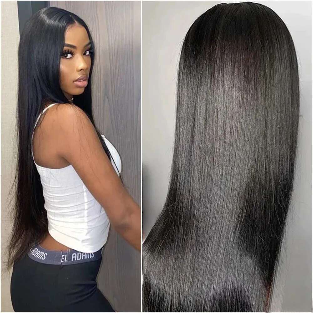 180 Density Brazilian 30 36 Inch Bone Straight 5X5 Front 100%Human Hair Wigs HD Transparent 13X6 Lace Frontal Wig For Women