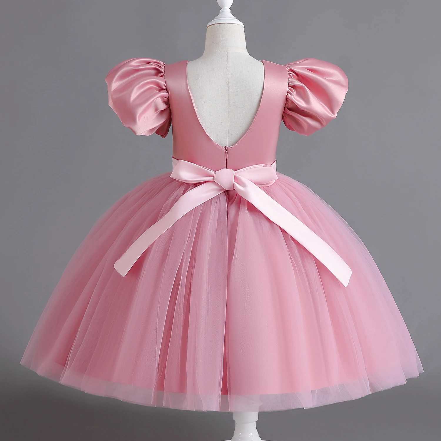 Elegant Kids Flower Girl Dresses for Wedding Children Christmas Dress Princess Puffy Backless Tutu Birthday Par White GownXJ250108