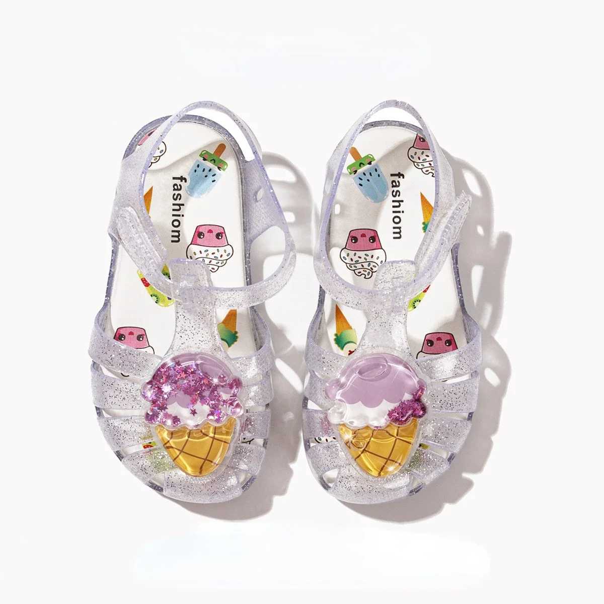 Summer girls sandals cute fruit jelly princess shoes childrens hollow breathable beach sandals waterproof and non slip childrens shoes W250108