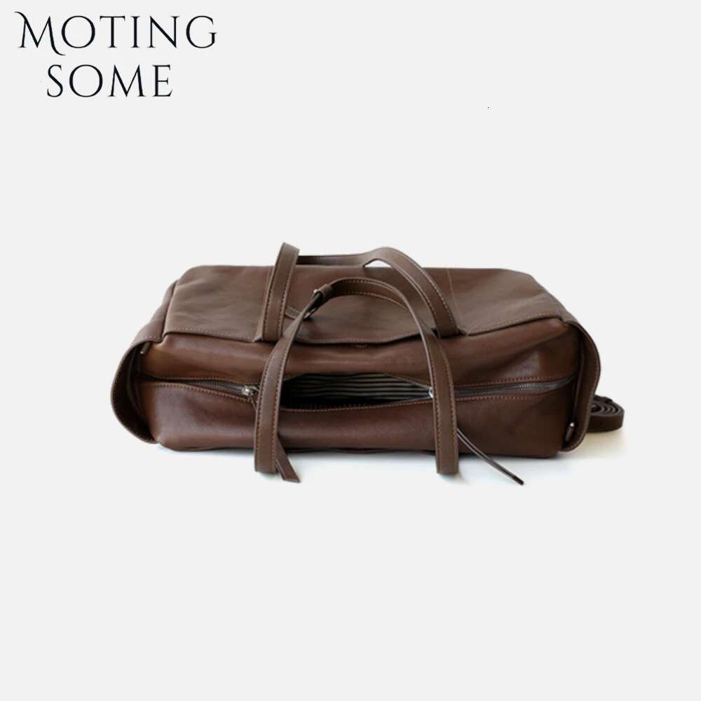 Motingsome Square Bags For Women Shoulder Underarm Bag Retro Saddle Handbag 100% Natural Leather Tote Lady Pouch 2025 New