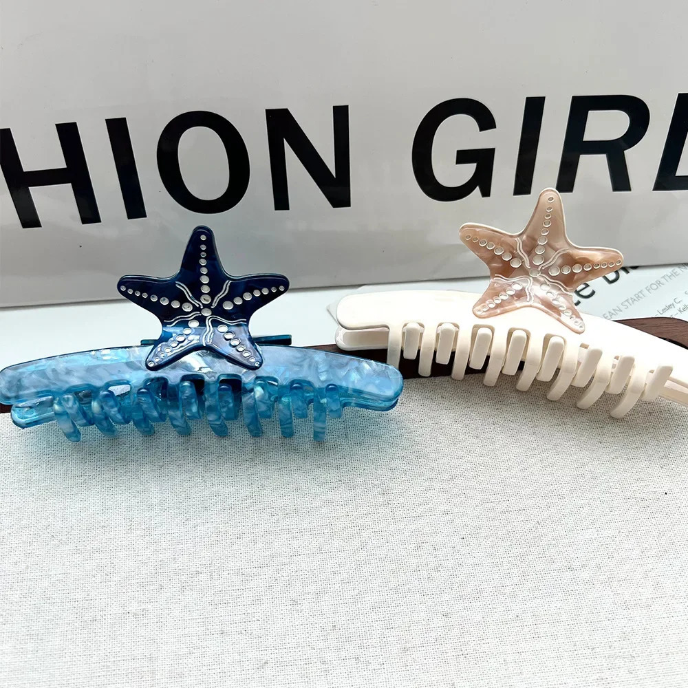 DuoShang Summer Ocean Series Starfish Hair Claw Acetate Claw Clips Spliced Starfish Crab Hair Clips for Women Hair Accessories 250103