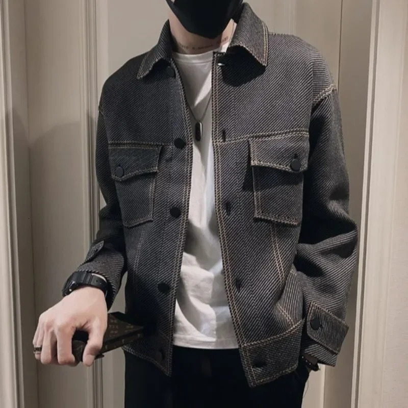 Casual High Quality Man Coat Korean Reviews Many Stylish Cargo Jacket for Men Fast Delvery Original s Vintage Trendy In 250107