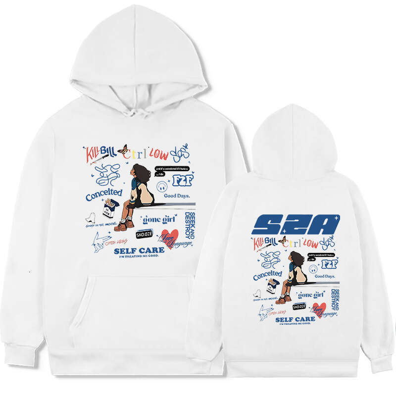 SZA Music Album SOS Print Hoodie Men Women Hip Hop Vintage O