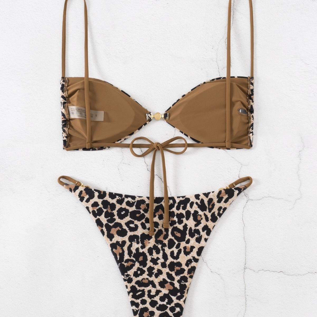 2025 new leopard print suspender beach split swimsuit designer sexy bikini swimsuit