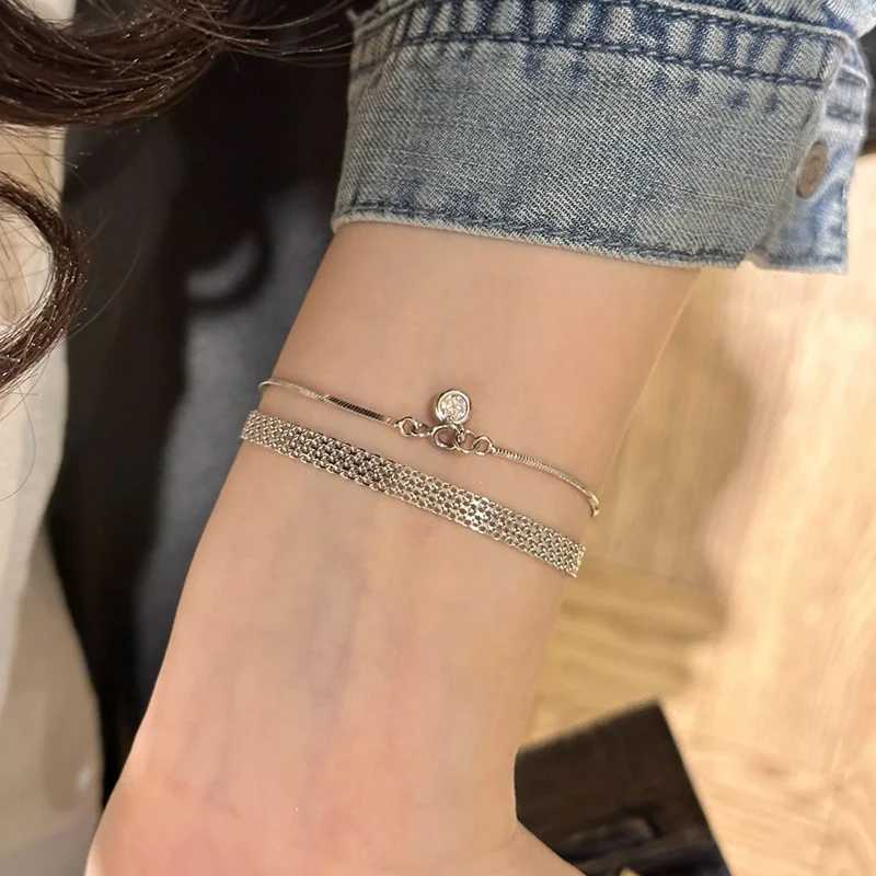 New 925 Sterling Silver Bracelet Simple Style Charming Woman Bracelet Birtay Party Gift for Friends Fashion Exquisite JewelryXJ250109