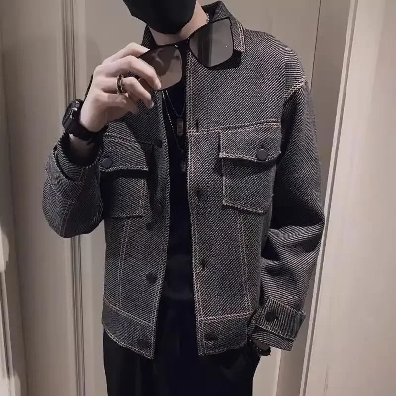 Casual High Quality Man Coat Korean Reviews Many Stylish Cargo Jacket for Men Fast Delvery Original s Vintage Trendy In 250107