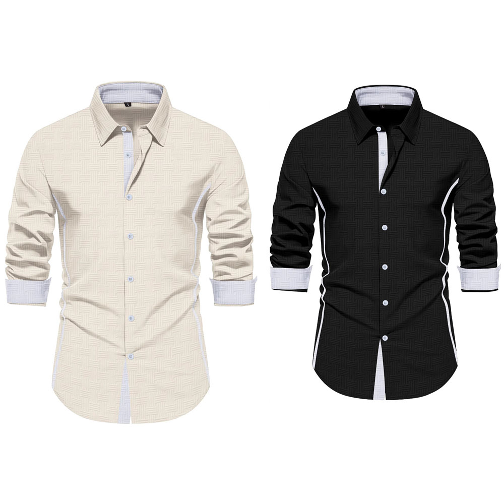 designer shirt for man button down 2025 Fall New Fashion Brand Designer Shirt Man Dress Shirt Long Sleeve Slim Fit Casual Mens Clothing