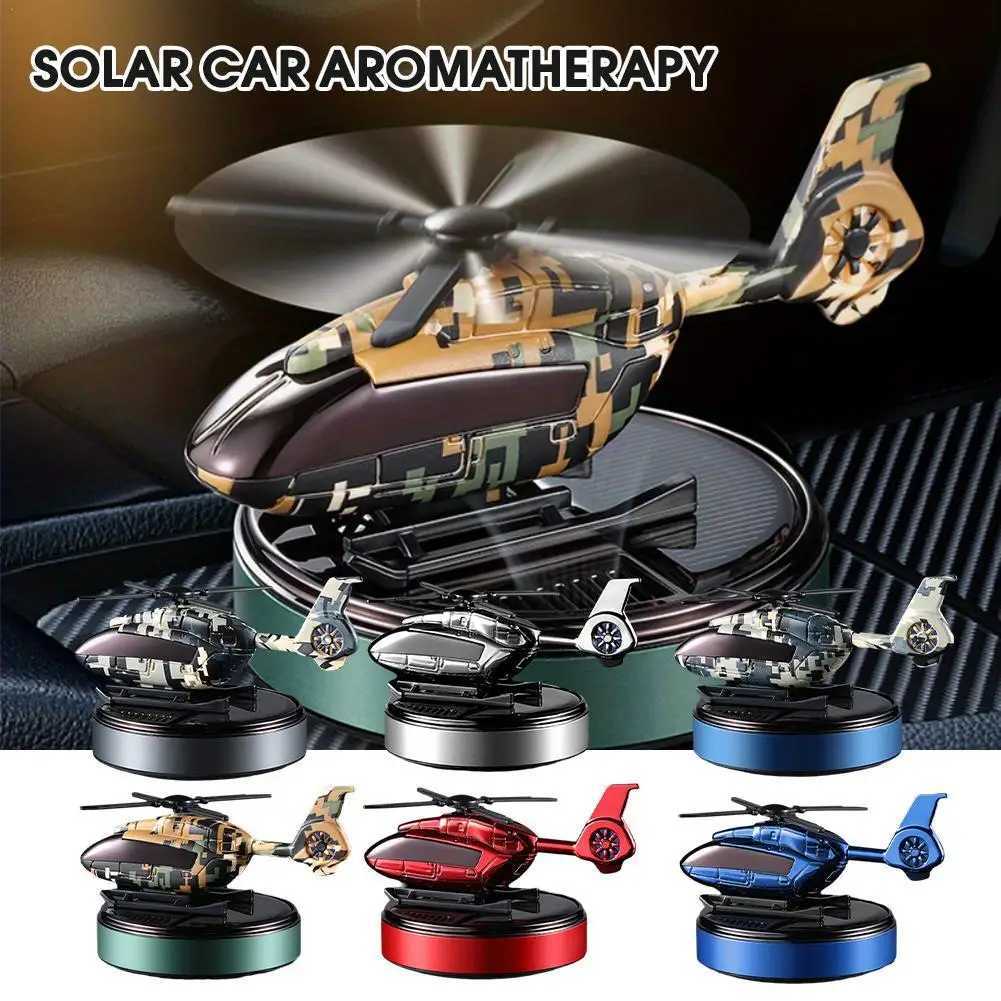 Car Air Freshener Auto solar helicopter auto rotating air freshener auto dashboard camouflage helicopter perfume decoration to remove odor H250108