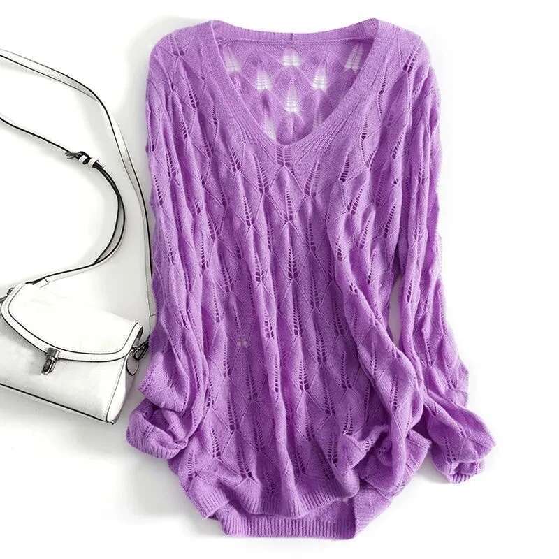Plus Women Clothing 4Xl 5Xl 150Kg Spring Sweaters Large Tops Lights Womans Pull Femmes Outerwear Big Size Knit
