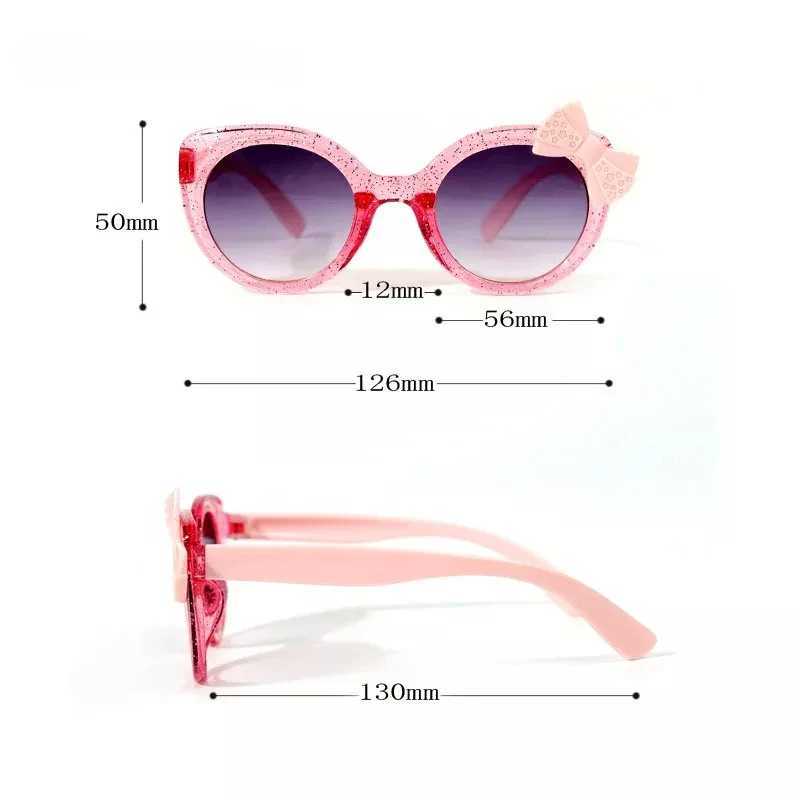 Bow Cute Cat Eyes Childrens Sunglasses Human Sunglasses Cute Baby Glasses Trend Girls Boys Glasses W250109