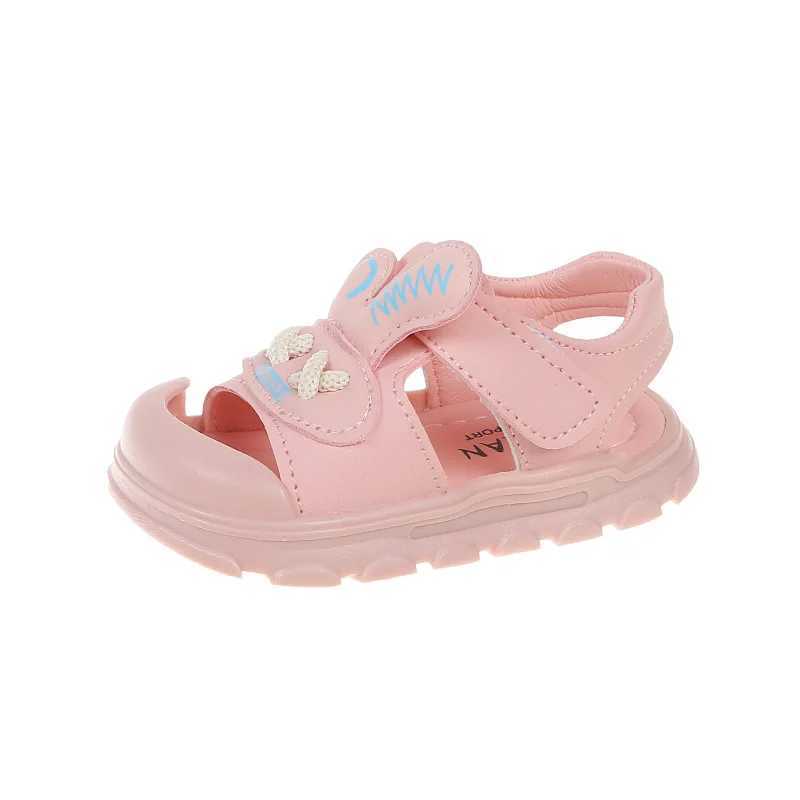 2024 Summer New Baby Cute Sandals Soft Bottom Non slip Beach Shoes Childrens Rabbit Girls Shoes Kick Prevention Walking Shoes W250108