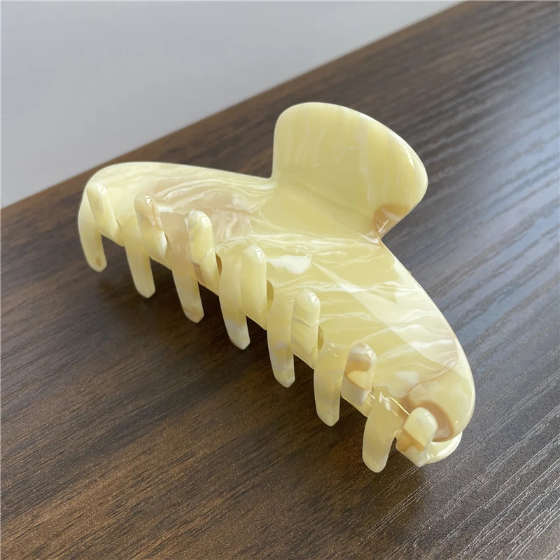 French Simple Hair Claw Temperament Marbling Shark Hair Clip Claw Large Grab Hair Accessories for Women Girls 250103