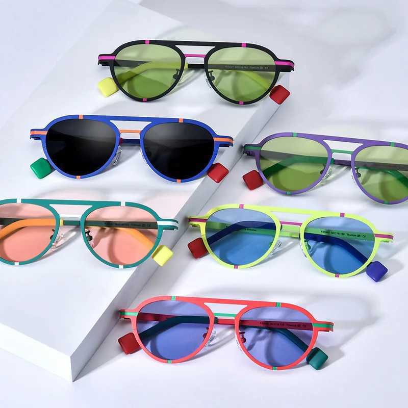 Pilot cat eye sunglasses polarized UV400 multi-color fashionable person hip-hop sunshine screen light color driving tin plated glasses W250109