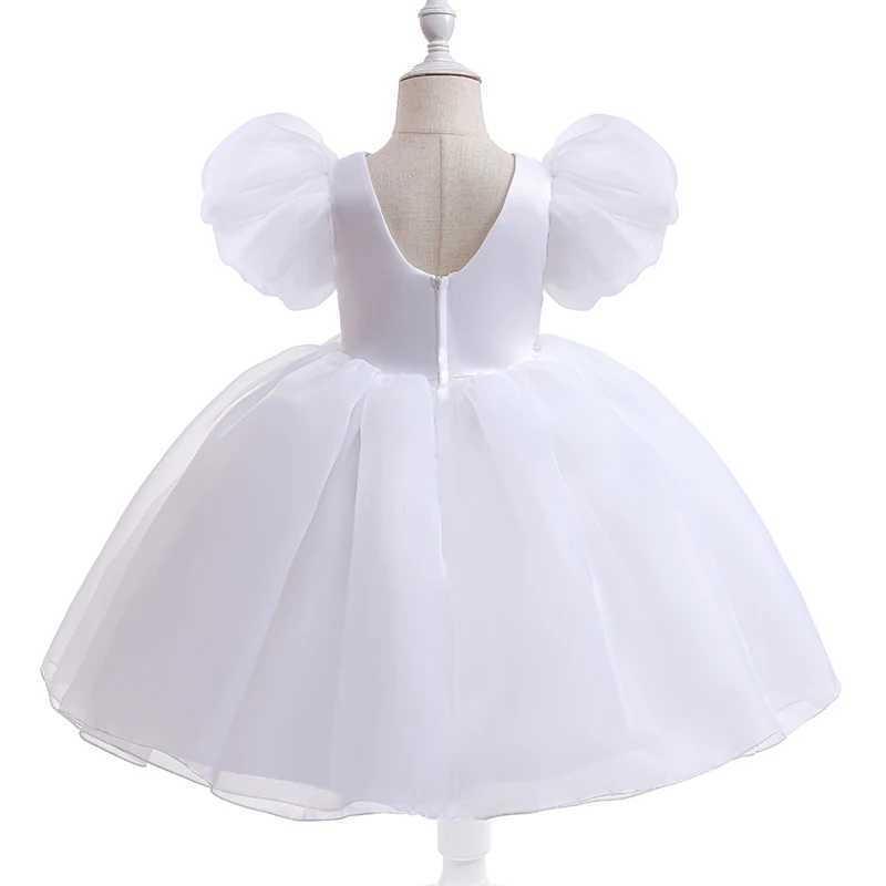White Fluffy Kids Par Dress For Girl Children Costume Organza Princess Dresses Girls Clothes Birthday Wedding Tutu GownXJ250108
