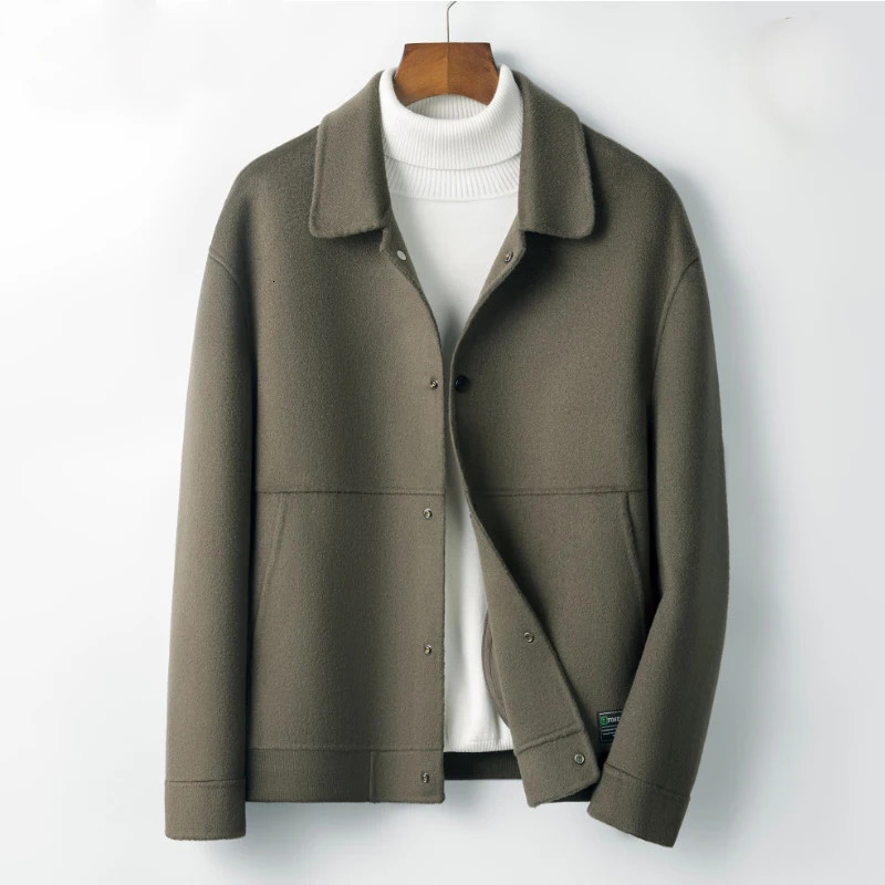Autumn and Winter Lapel Loose Short Business Casual Mens Jacket 250107