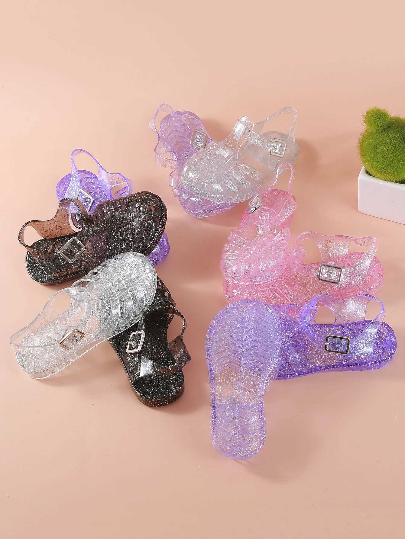 Childrens sandals jelly shoes PVC princess shoes summer girls sandals low cut Roman sandals non slip soft sole W250108