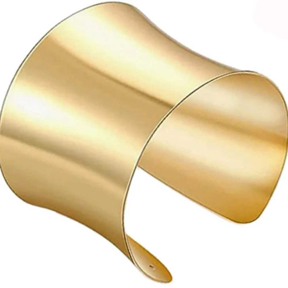 Wide Open Bangle Bracelet for Women Gold Silver Color Wrist Wr Bracelet Girls Jewelry Pulseras De Acero Inoxidable BransoletkaXJ250109