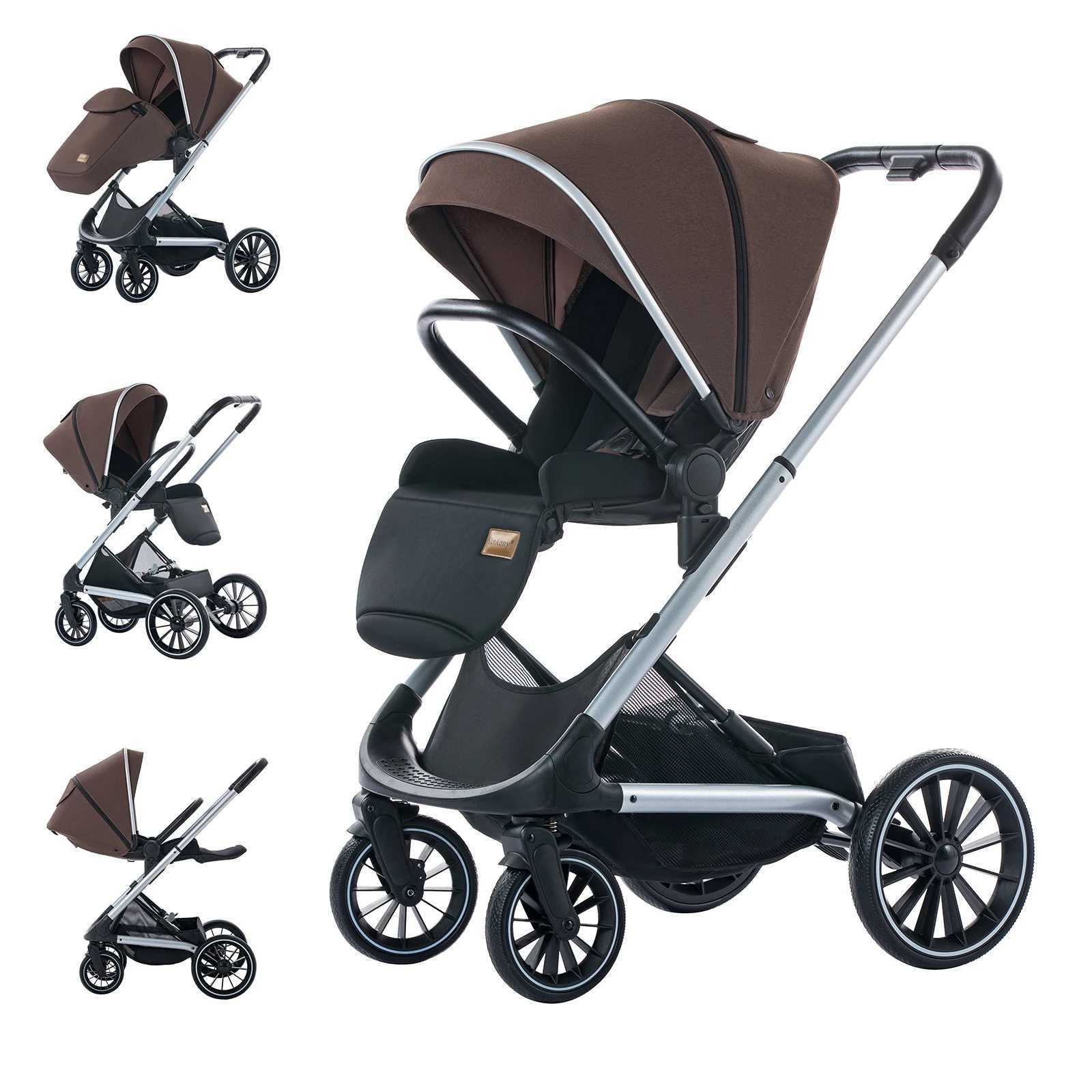 Baby stroller reversible seat newborn stroller with subwoofer mode luxury folding baby stroller toddler stroller baby pram Z250319