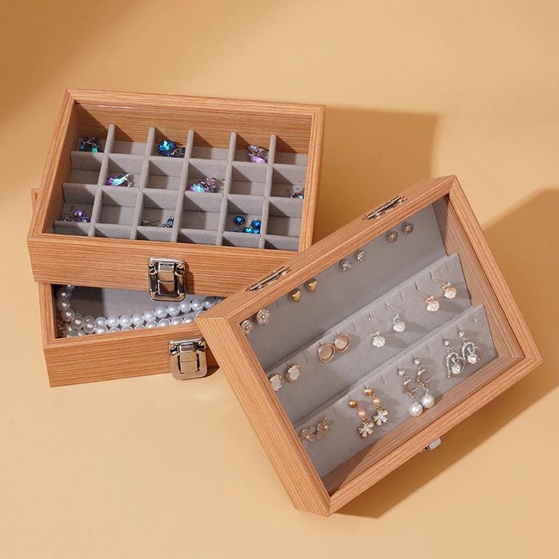Jewelry box with covered beads ring necklace storage box earrings bracelets jewelry box 250106