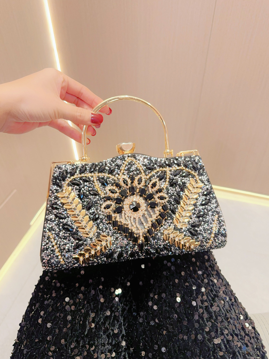 Designer Banquet Bag Party Diamond Inlaid Women's Party Handbag Wedding Party Shoulder Crossbody Bag Square Bag