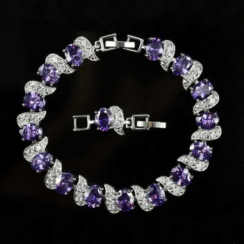 Exquisite Shiny Tennis Ball She Crystal Zircon Bracelet for Women Fashion Evening Party Jewelry Girls GiftXJ250109
