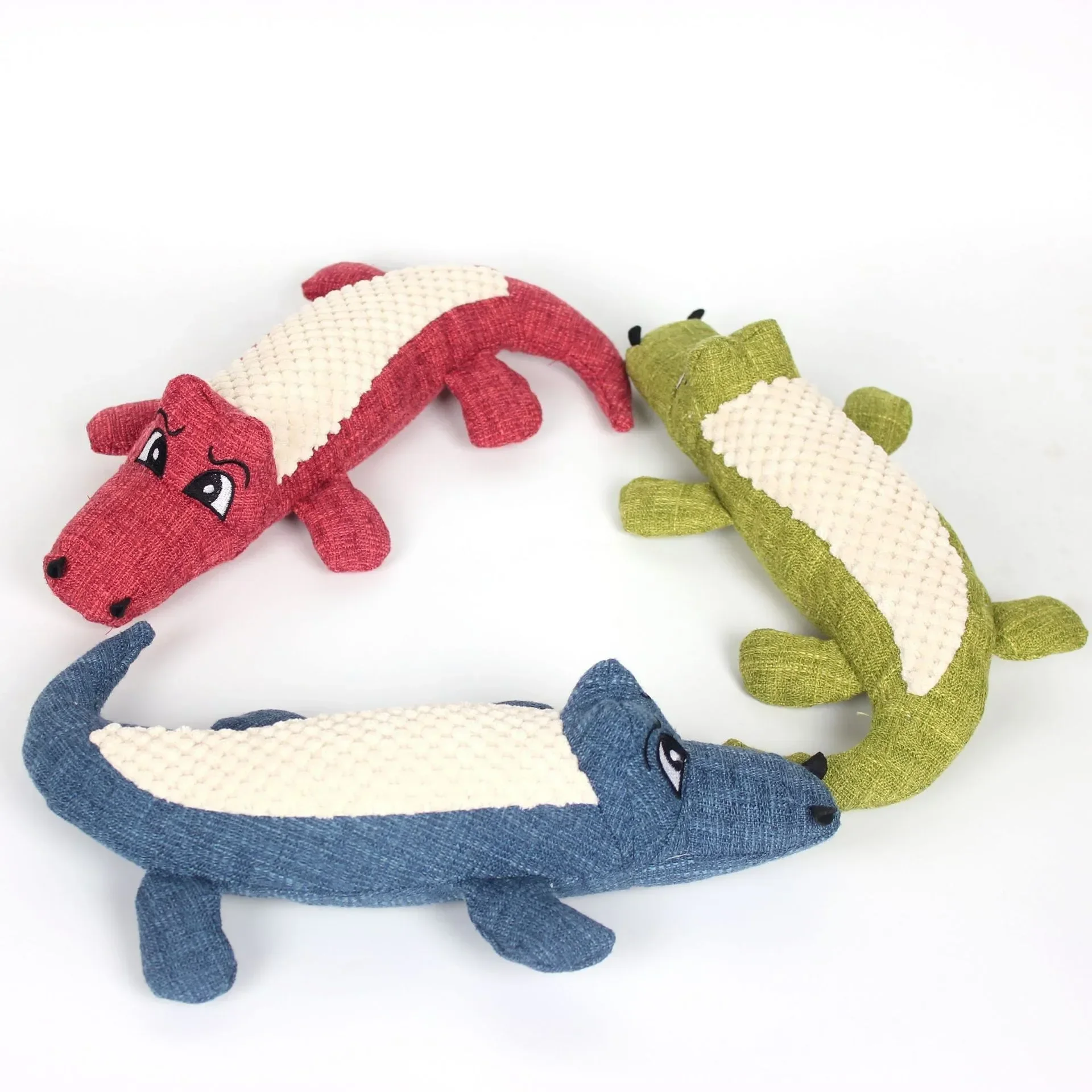 Pet Plush Sound Making Dog Toy Corn Velvet Crocodile Gnawing Grinding Teeth Cleaning Teeth Pet Supplies