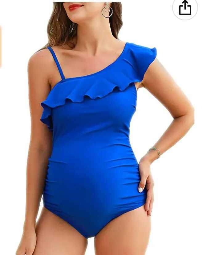 2023 Maternity Swimwear One Piece Swimsuit Beachwear Solid Summer swimwear womenXJ240108