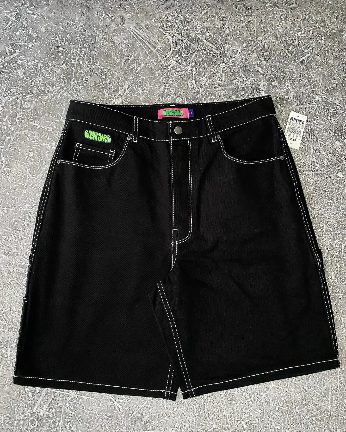 American Street Retro Cartoon Letter y Denim Shorts Baggy Wideleg Jeans Men Y2k Hip Hop Casual Versatile Women 250109