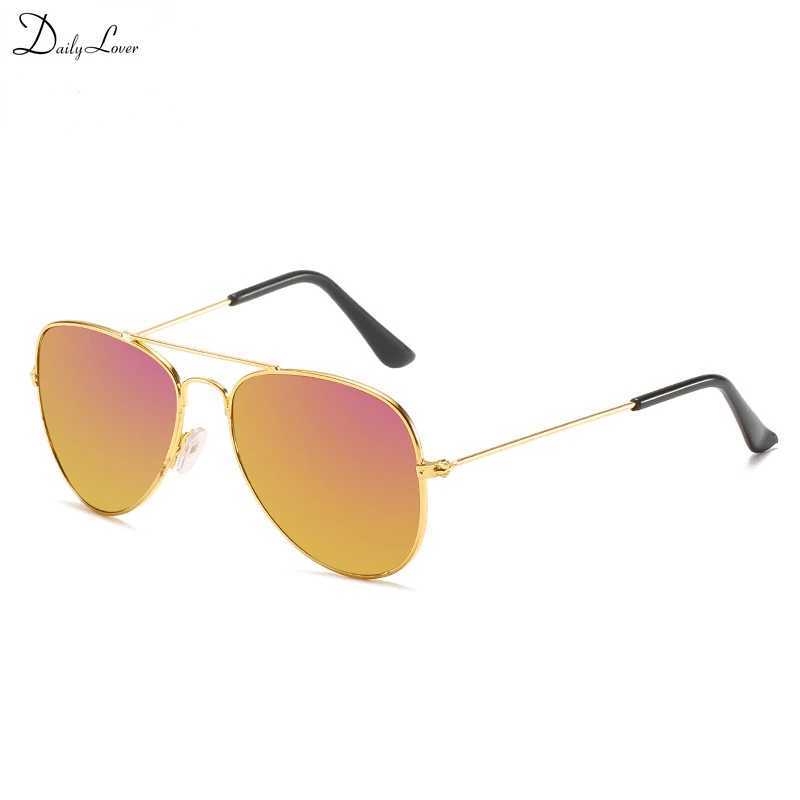 Classic Fashion Sunglasses for Girls/Boys Color Mirrors Childrens Glasses Metal Frame Childrens Outdoor Travel Glasses Cute Oval W250109