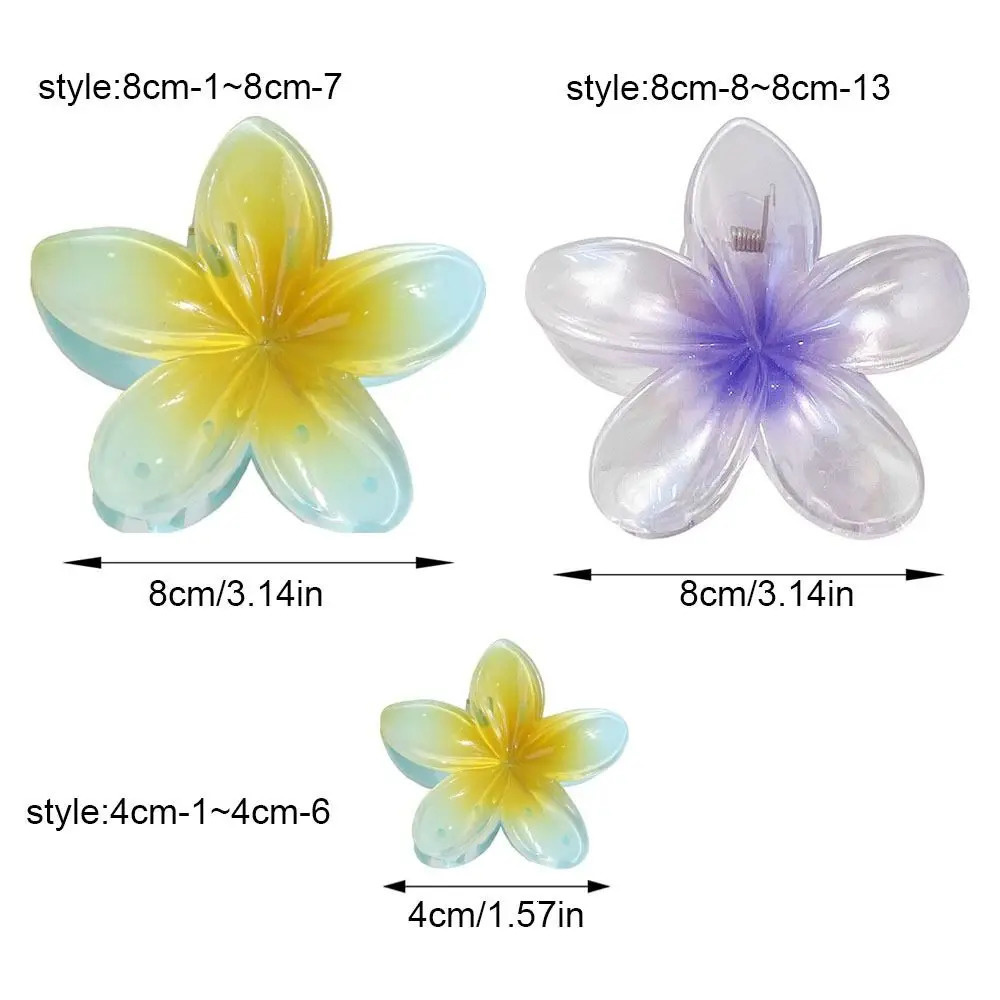 Hair Accessories Shark Clip Claw Plumeria Flower Shape Bohemian Styling Plastic Hairpins Summer 241228