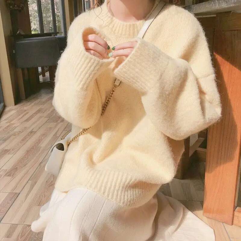 Autumn Winter Popular Hot New Gentle Lazy Style Pullovers Women's Clothing Simplicity All-Match Interior Outfit Sweaters