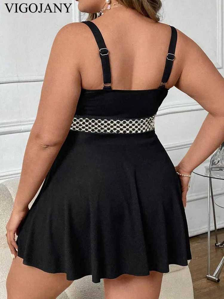 VigoJany 2025 Print Strapped Plus Size Swimwear Women Cross Push Up Large One Piece Swimsuit ss Summer Chubby Bathing SuitXJ240108