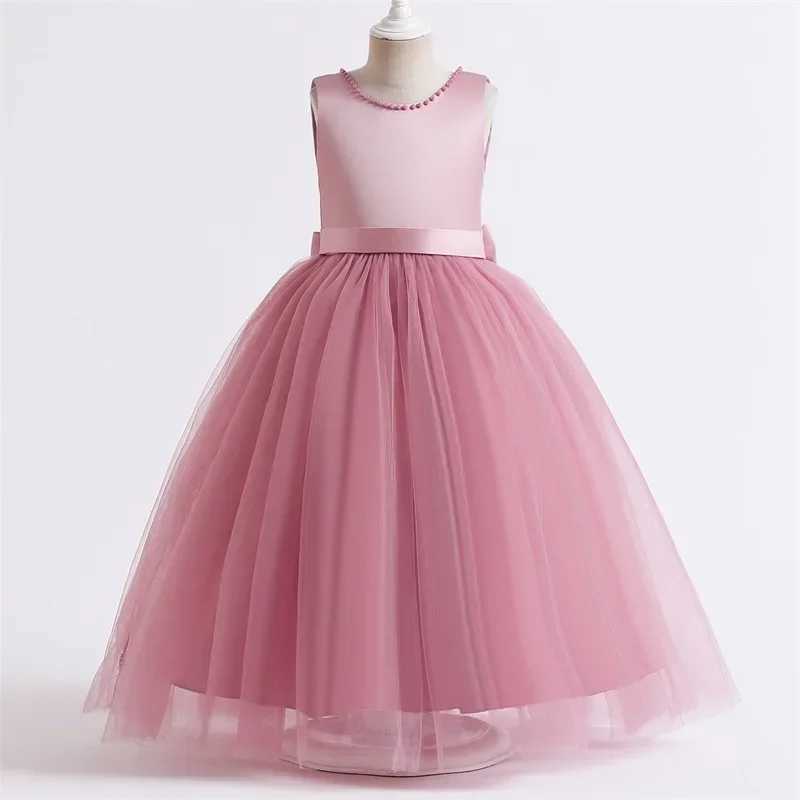 Teen Big Bow Girls Princess Dresses for Bridesmaids Kids Par Dress for Girl Beading Wedding Prom Pageant Dress Gown 5-14 YearsXJ250108