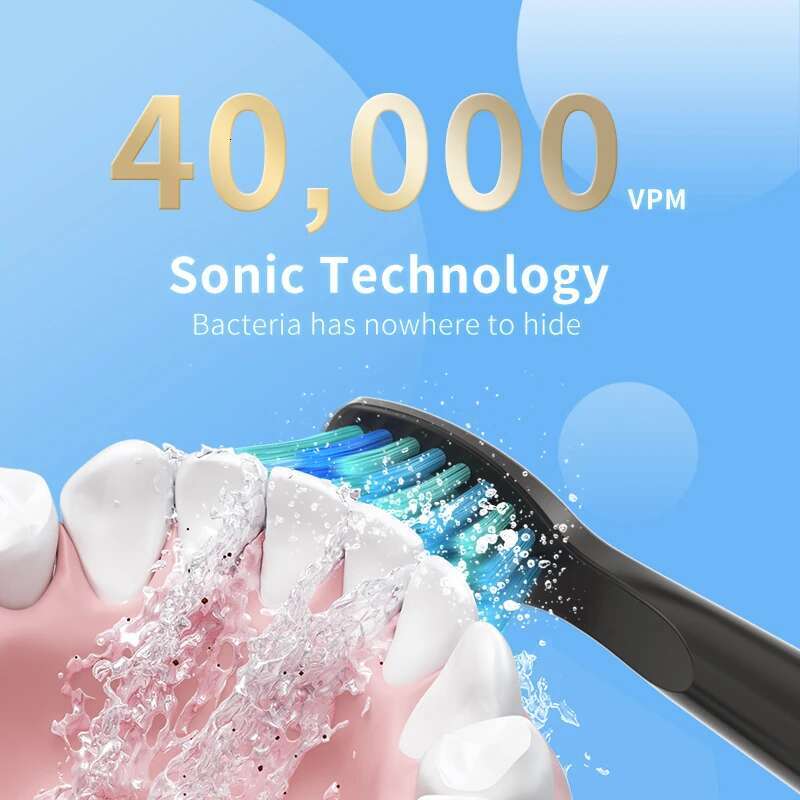 Seago Electric 5 Brushing Modes USB Rechargeable Toothbrush for Adult with 9 Refills Travel Box Wateproof Teeth Brush