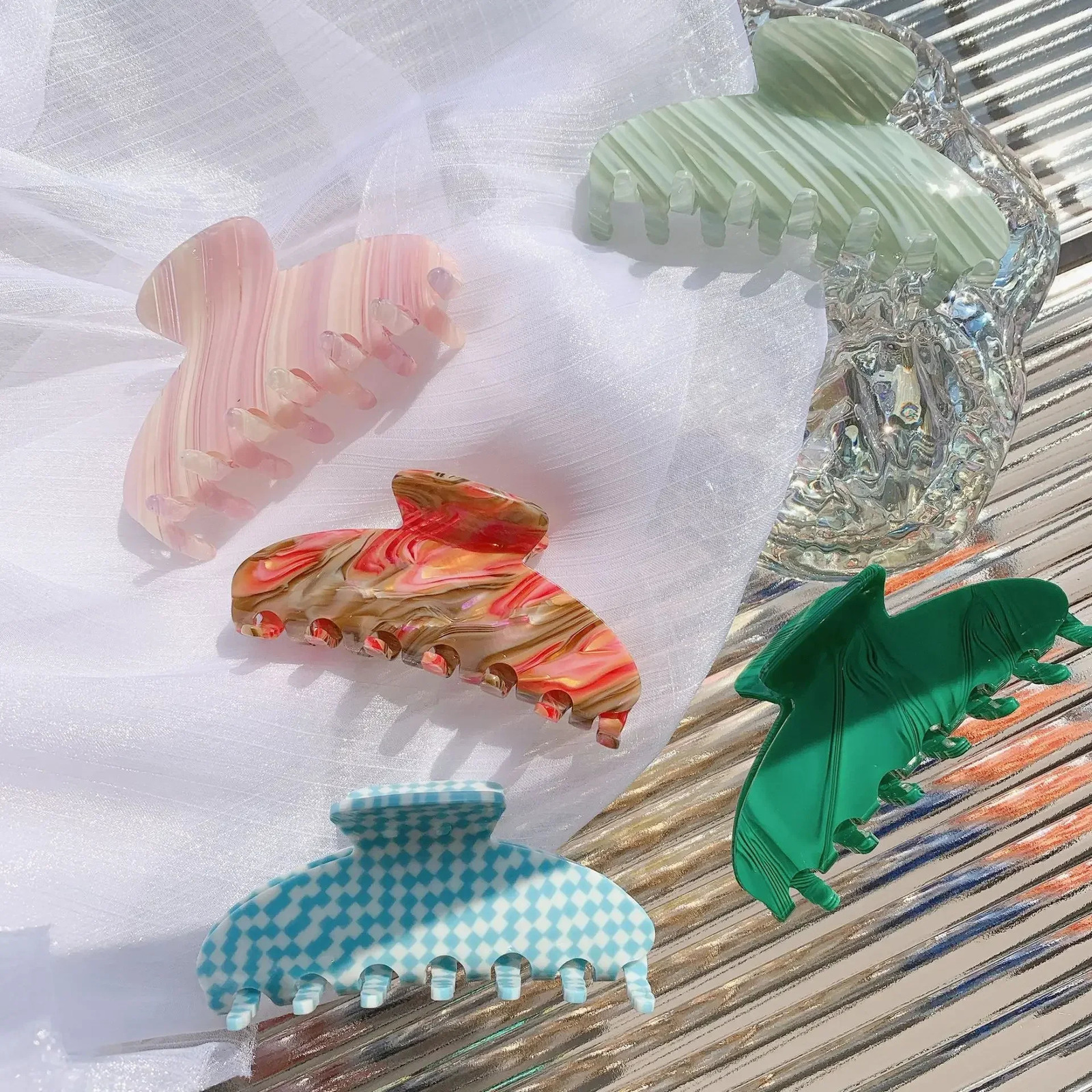 DuoShang Retro Tortoiseshell Color Acetate Hair Claw 10CM Large Claw Clips Winter Crab Hair Clips for Women Hair Accessories 250103
