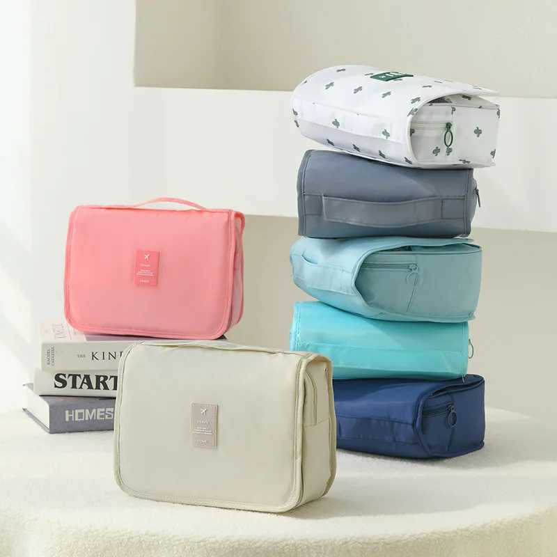 Toilet bag hanging portable large capacity Oxford cloth toilet bag folding travel convenient cosmetic storage bag new W250109