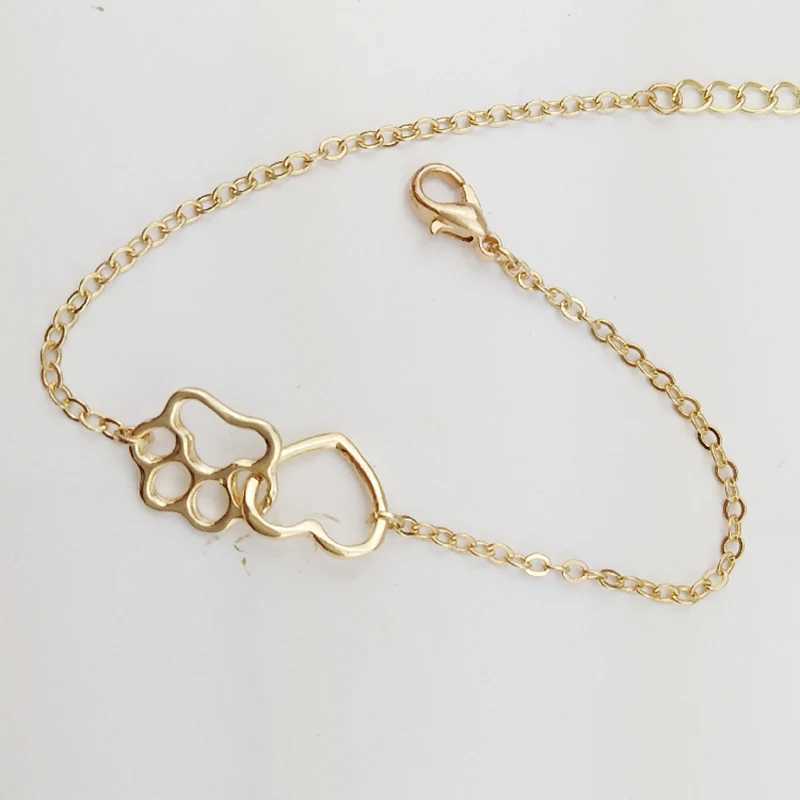 Cute Hollow Heart Dog P Charm Bracelet Cat Footprint Adjustable Bracelets For Girls Women JewelryXJ250109