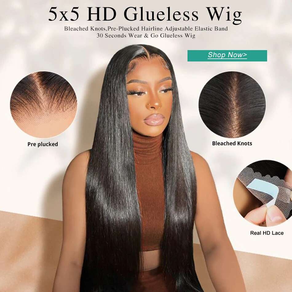 MELODIE 220 Density Glueless 5X5 Human Hair Wig 40 42 Inch Bone Straight Lace Front Wigs Preplucked Ready To Go Remy