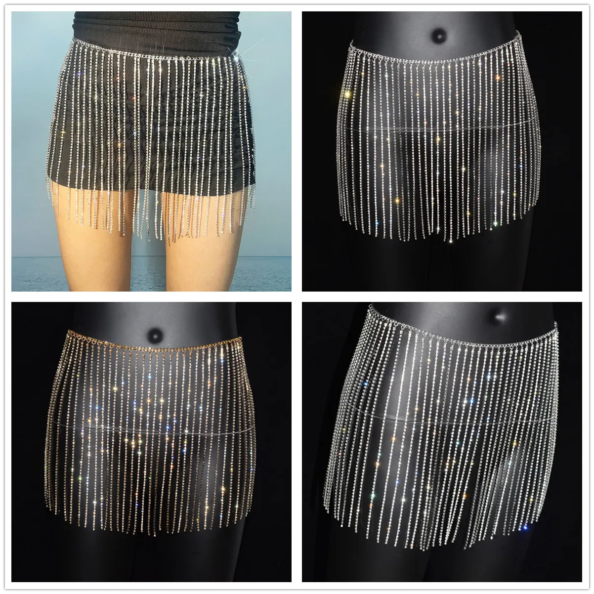Body sexy Shining Rhinestone Waist chain Skirt Bodysuit women Fashion Stage Performance Body Chain Outdoor Party Jewelry 250107