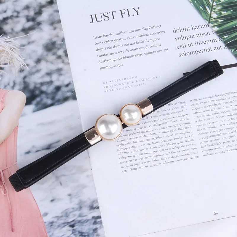 Elegant retro pearl waist chain with womens Korean sweater jacket hook elastic slim belt W250109