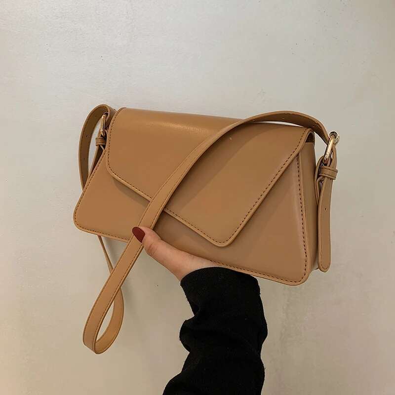 Lizzytsu Designer Vintage Solid Shoulder Bag Women Korean Casual PU Square Fashion Elegant Haruku Crossbody Bags