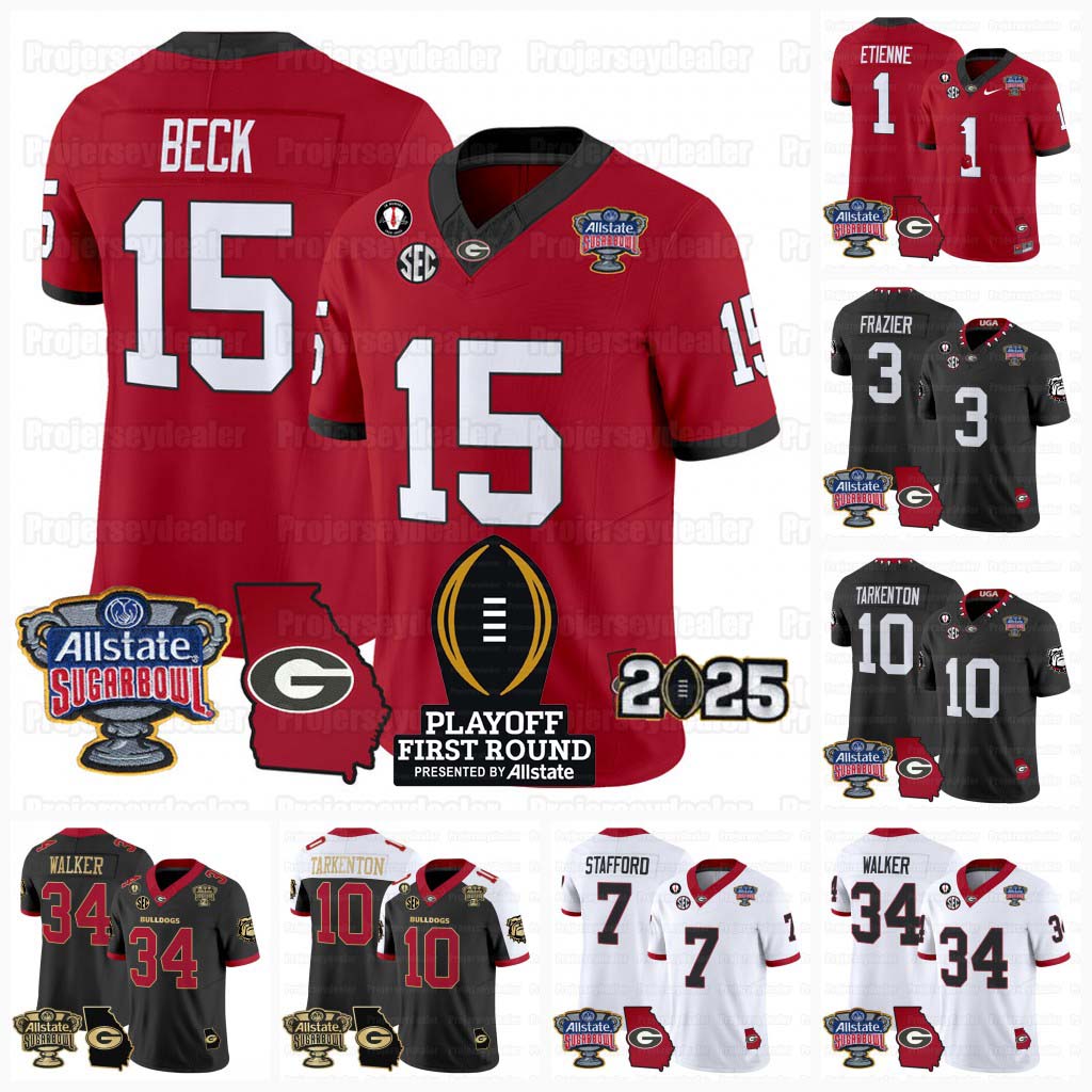 15 Carson Beck Stetson Bennett 20225 College Football Playoff Jersey Colter Ginn Trevor Etienne Stafford Brock Bowers NCAA College Georgia McConkey Bulldog