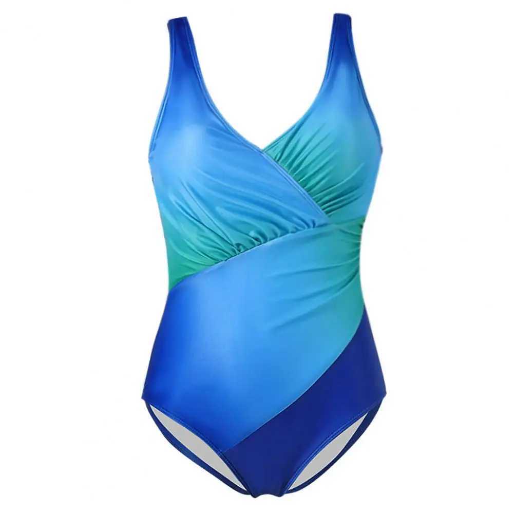 Sexy Women Swimsuit Gradient Solid Color Slim Fit Summer Lady Monokini Swimsuit one piece Beachwear XJ240108