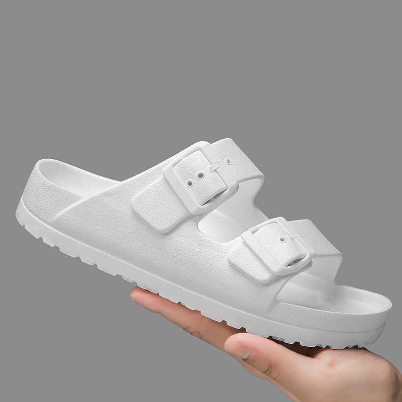 Summer womens classic slider beach sandals slider double button comfortable lightweight EVA M250108