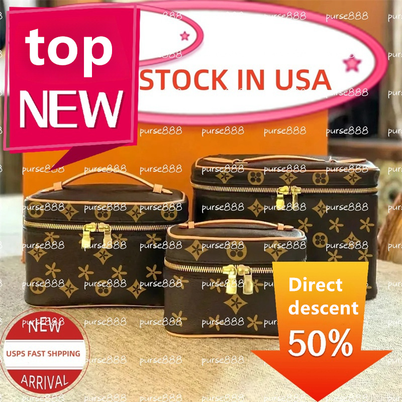 Nice Vanity Makeup Designer Bag for Womens Luxury Handbag Leather Make Up Toiletry Clutch Bags Cross Body Shoulder Totes Cosmetic Wash Bags