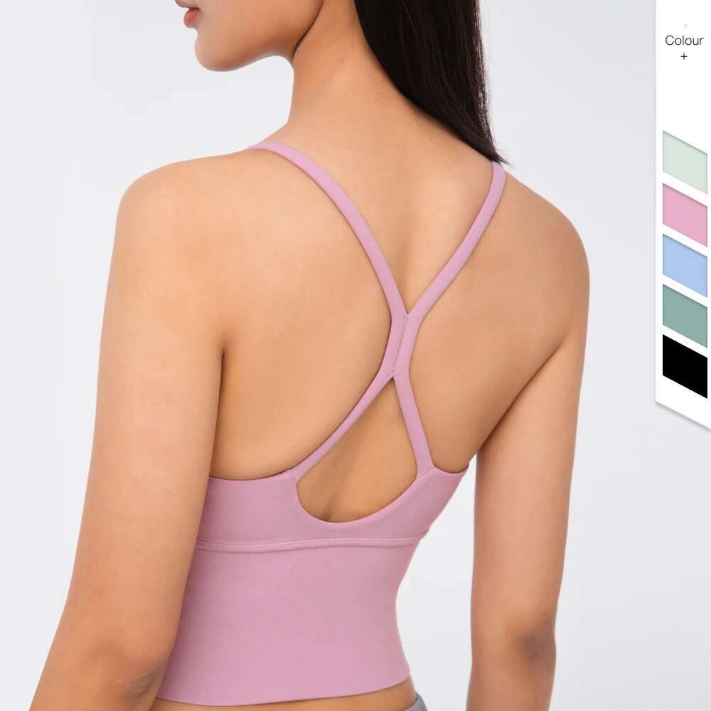 Vnazvnasi Push-Up Yoga Vest Sexy Backless Running Tops Quick Dry Anti-Friction Gym Bra V-Neck Padded Female Fiess Tops
