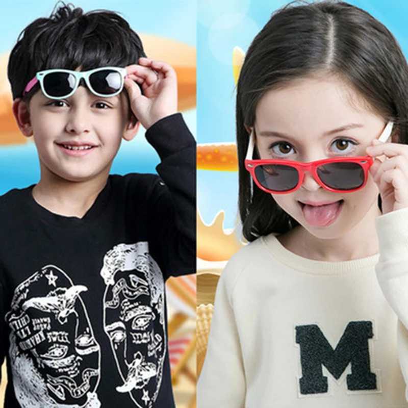 RUSIMO Childrens Polarized Sunglasses TR90 Boys and Girls Sunglasses Silicone Safety Glasses Childrens UV400 Glasses W250109