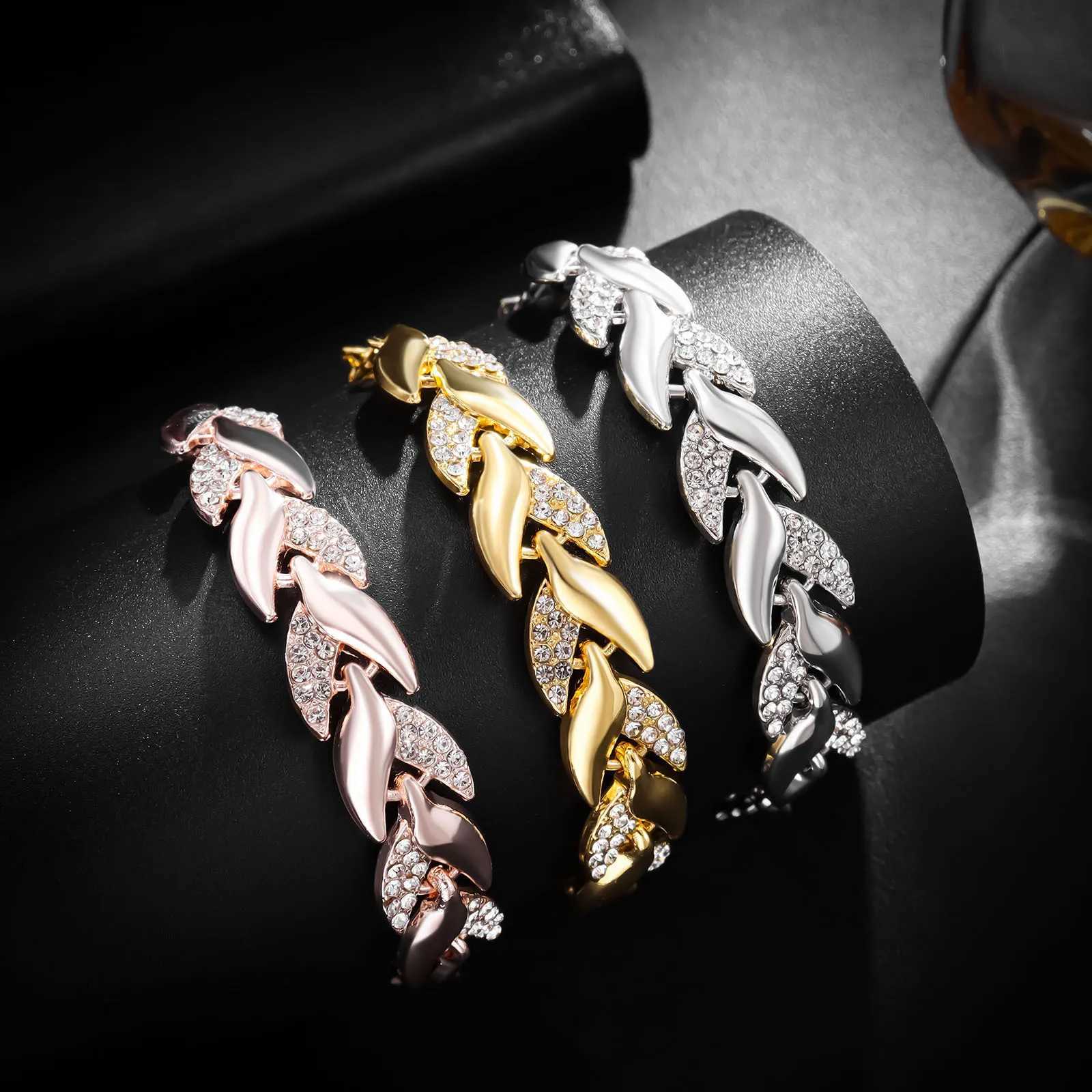 Luxury Braided Bracelet Charm Crystal Wedding Bracelets For Women Anniversary Valentines Day Gifts Aesthetic JewelryXJ250109