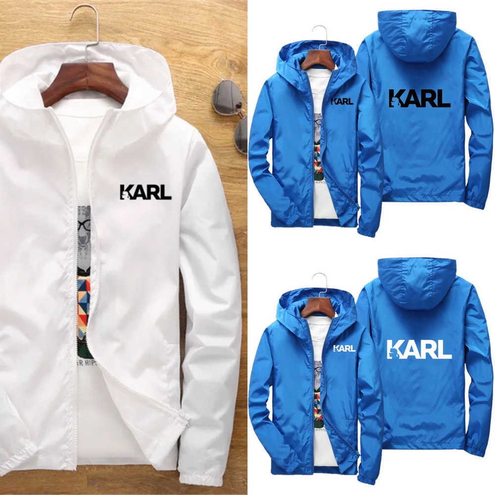 Men's Jackets Fashion and leisure brand Karls jacket mens windproof jacket mens zipper hooded bomber jacket Chaquetas Hombre T250106YUX8